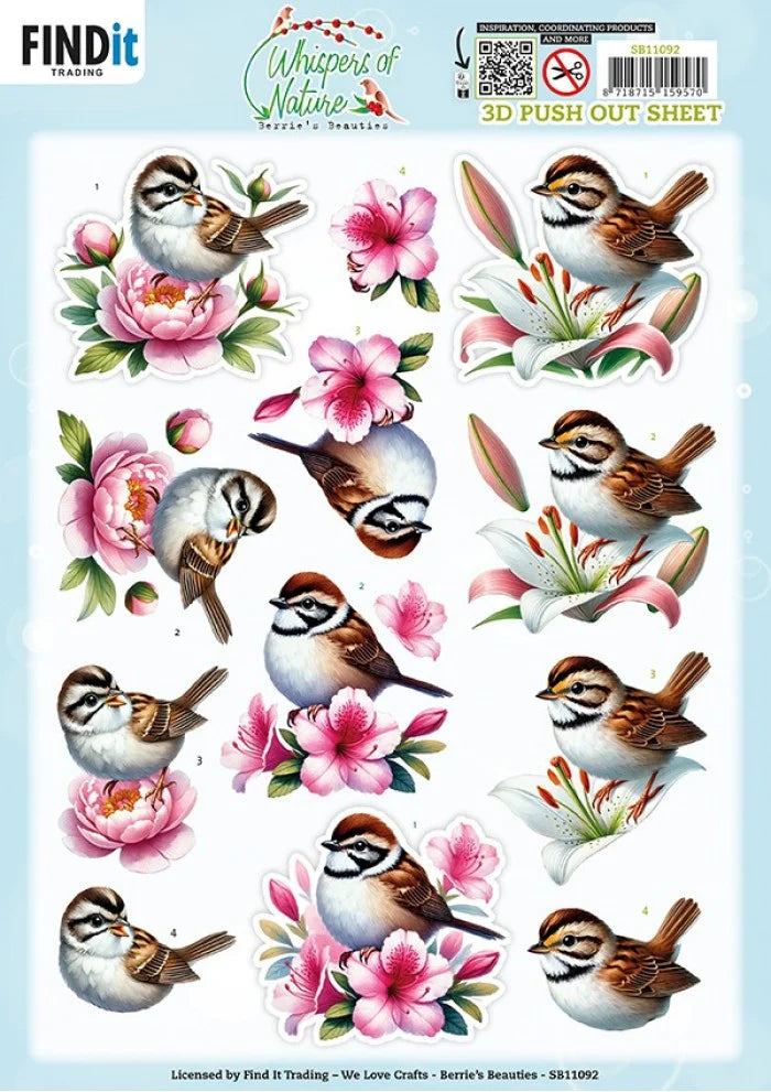 3D Push Out - Whispers Of Nature Berrie's Beauties - Brown