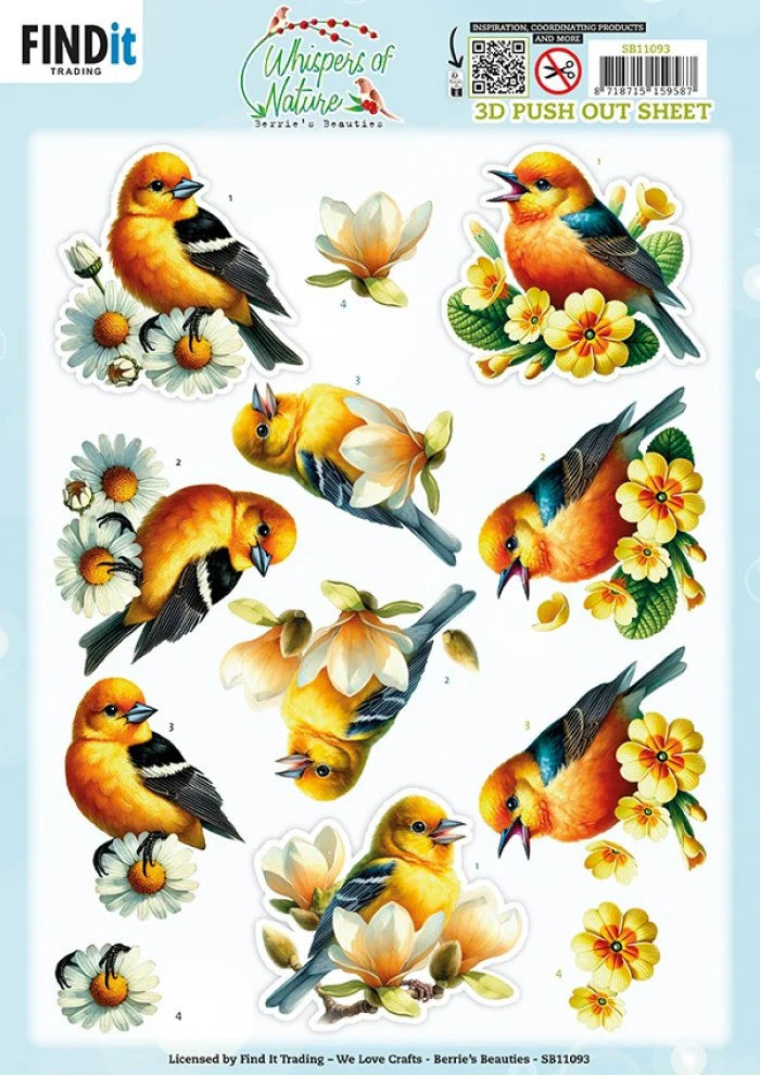 3D Push Out - Whispers Of Nature Berrie's Beauties - Yellow