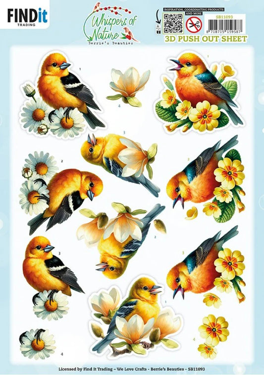3D Push Out - Whispers Of Nature Berrie's Beauties - Yellow