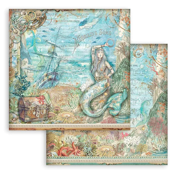 Stamperia -    8''x 8'' Double Sided Paper Pad - Songs Of The Sea