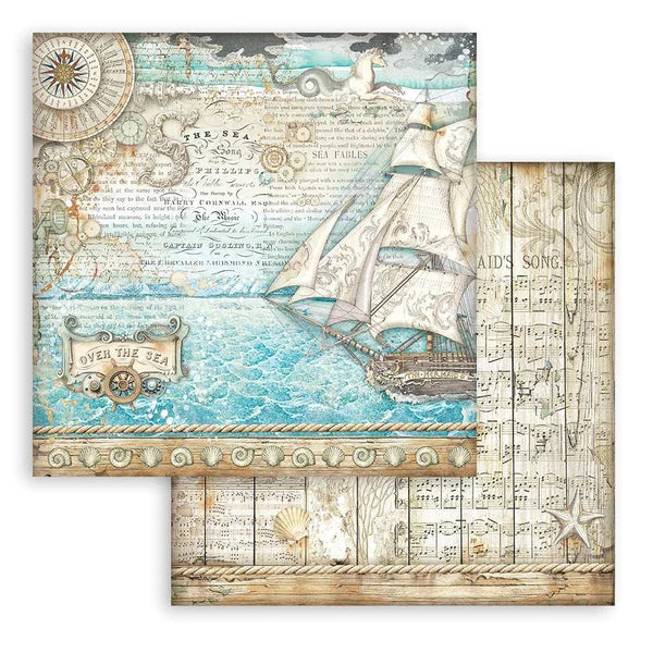 Stamperia -    8''x 8'' Double Sided Paper Pad - Songs Of The Sea