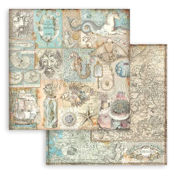 Stamperia -    8''x 8'' Double Sided Paper Pad - Songs Of The Sea
