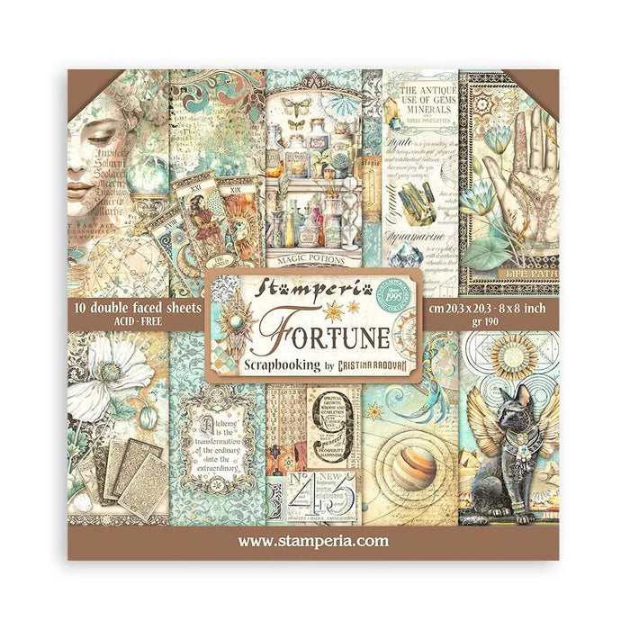 Stamperia -    8''x 8'' Double Sided Paper Pad - Fortune