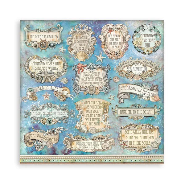 Stamperia -    8''x 8'' Double Sided Paper Pad - Songs Of The Sea
