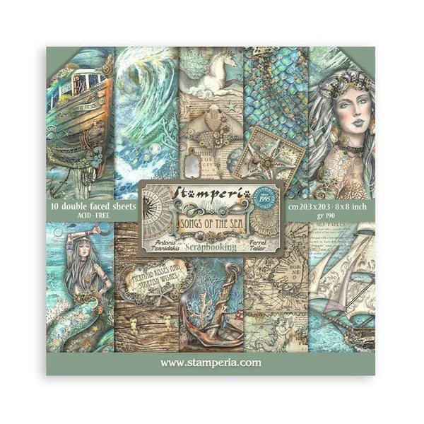 Stamperia -    8''x 8'' Double Sided Paper Pad - Songs Of The Sea