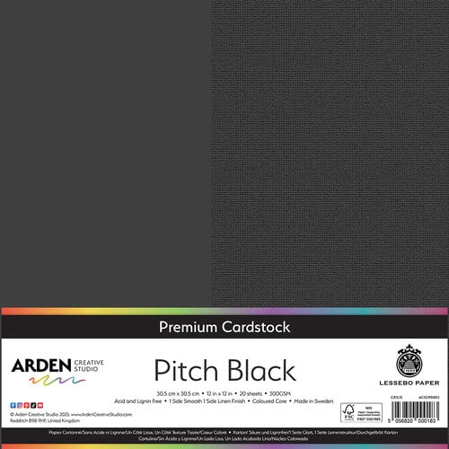 Arden Premium Cardstock - Pitch Black