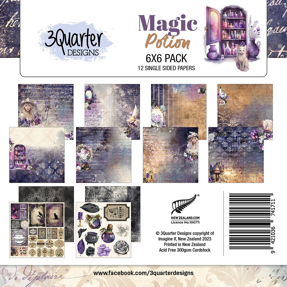 3 Quarter Designs -Magic Potion 6x6 Pack Papers