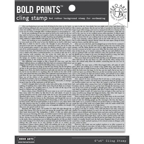 Hero Arts - Cling Red Rubber Stamp - Novel Prose Bold Prints