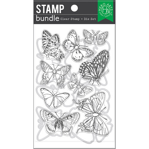 Hero Arts - Clear Stamp + Die Set - Beautiful Butterflies Bundle