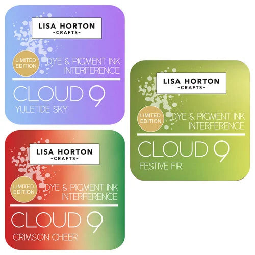 Lisa Horton Crafts Set of 3 Limited Edition Interference Ink Pads - Crimson Cheer, Festive Fir and Yuletide Sky