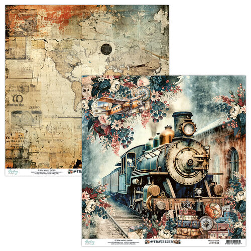 Mintay Papers - Traveller 12 x 12 Scrapbooking Paper