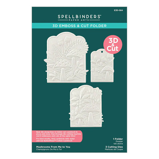 Spellbinders - 3D Embossing & Cut Folder - Mushrooms From Me To You