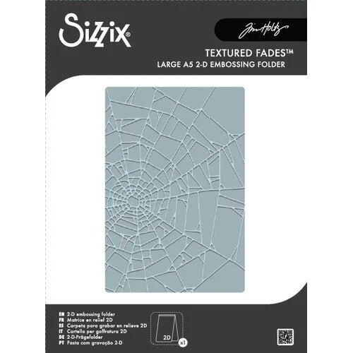Sizzix - 3D Textured Fades Large A5 2-D Embossing Folder Vault Cobwebs