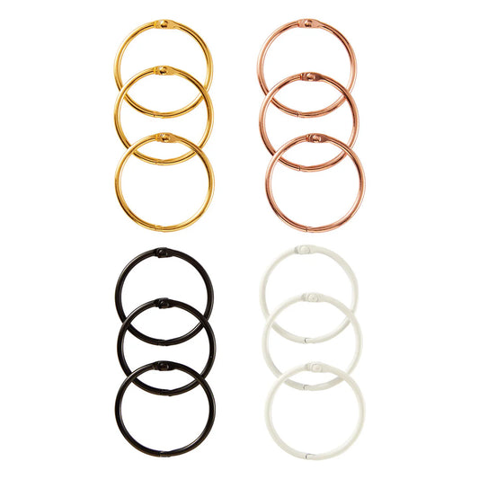 Spellbinders Paper Arts - Book Rings - Gold, Rose Gold, Black & White