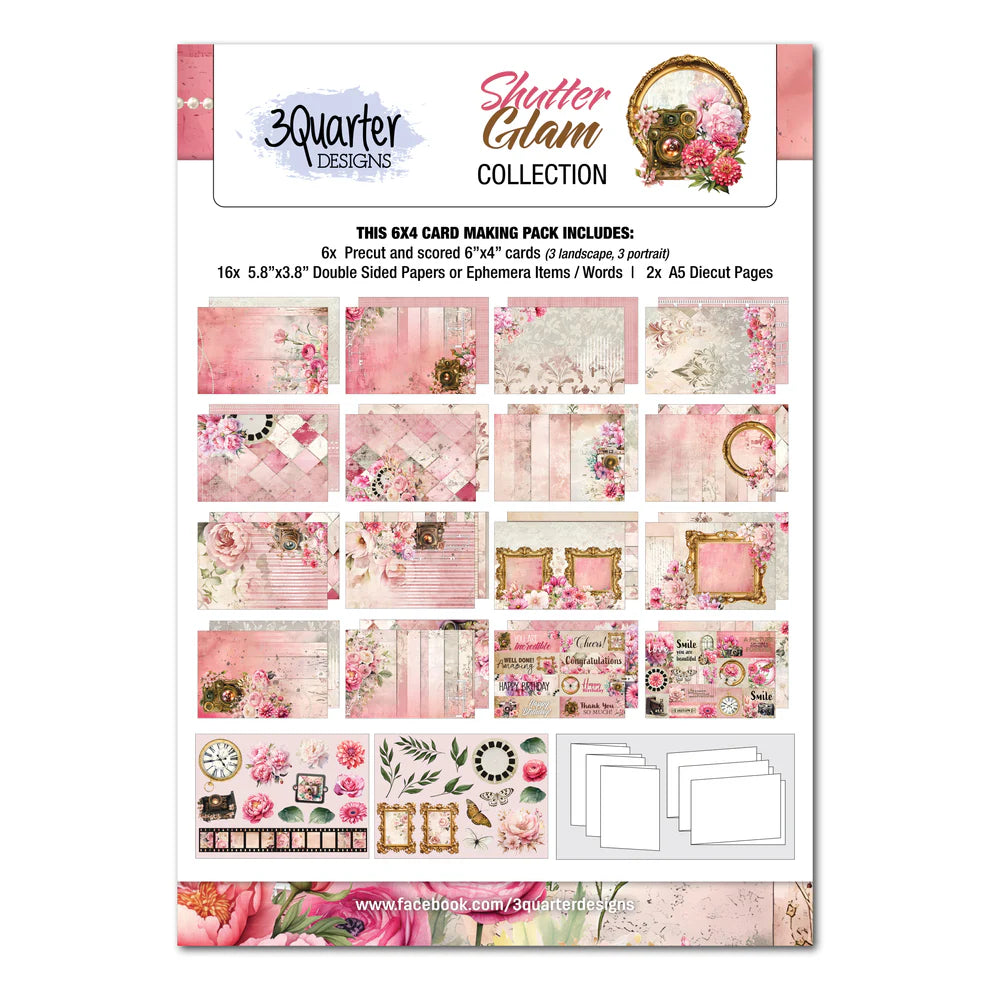 3 Quarter Designs - Shutter Glam Collection 6x4 Card Pack
