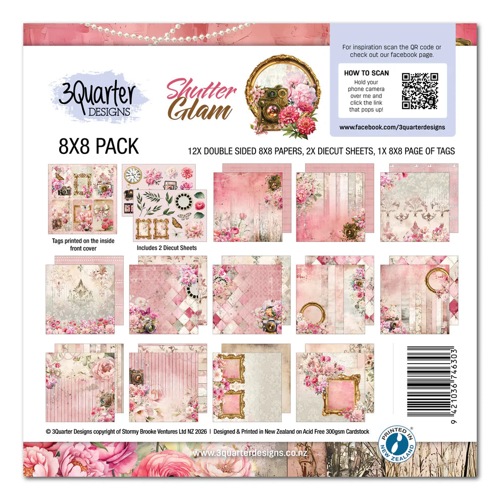 3 Quarter Designs - Shutter Glam  Collection 8x8 Pack