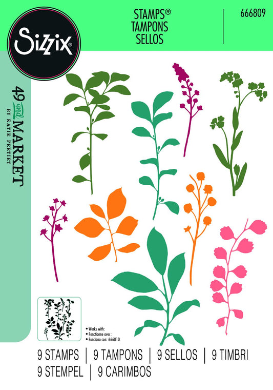 Sizzix - 49 and Market Clear Stamp - Fine Stem 01