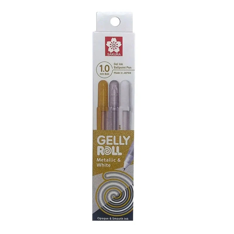 Sakura Gelly Roll - Metallic & White Set Of 3