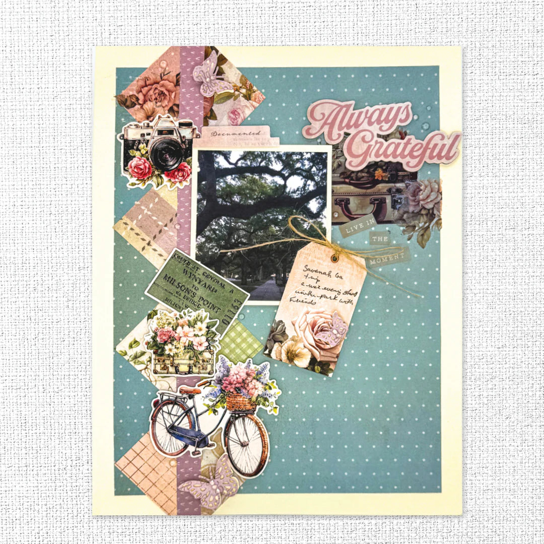 Paper Rose Rub-On Transfers - Afternoon In The Park