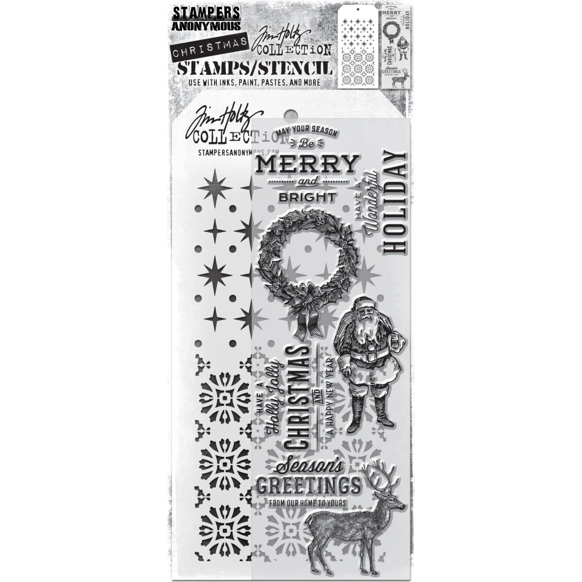 Stamp/Stencil - Stampers Anonymous - Mixed Media Festive Overlay