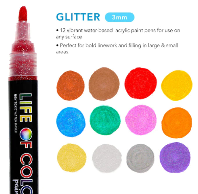 Life Of Colour Paint Pens - Glitters