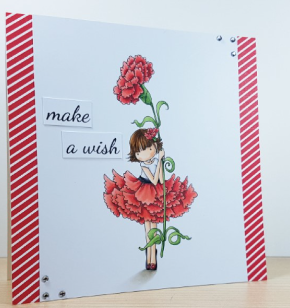 Stamping Bella - Cling Stamps - Tiny Townie Garden Girl Carnation