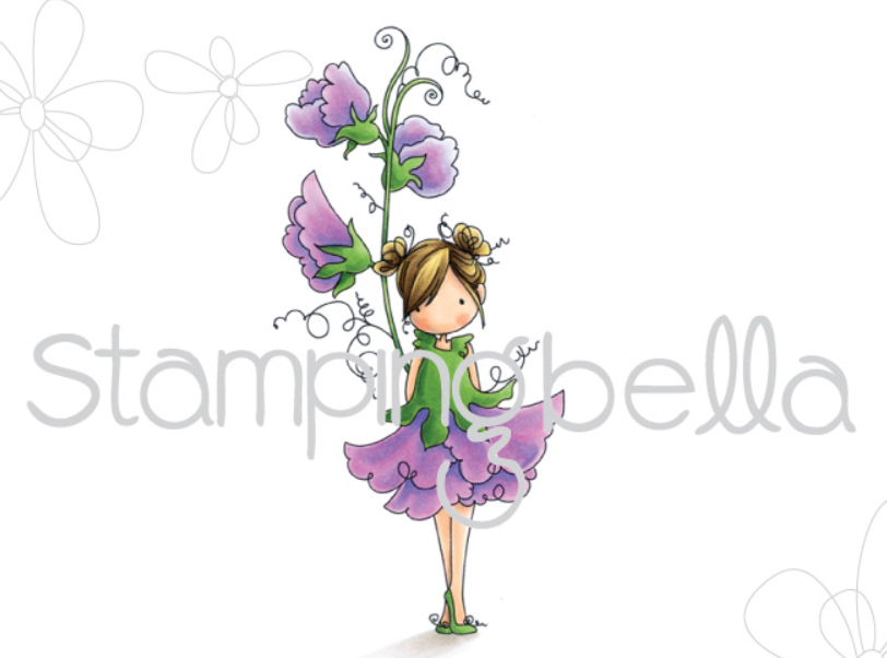 Stamping Bella - Cling Stamps - Tiny Townie Garden Girl Sweet Pea