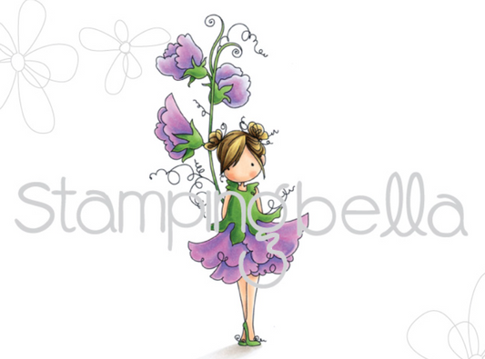 Stamping Bella - Cling Stamps - Tiny Townie Garden Girl Sweet Pea