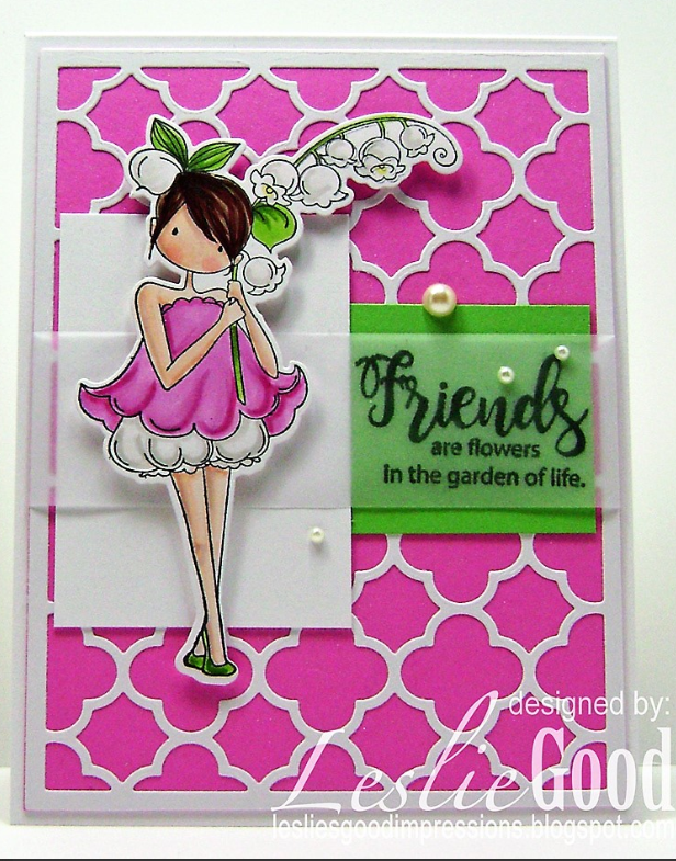Stamping Bella - Cling Stamps - Tiny Townie Garden Girl Lily Of the Valley