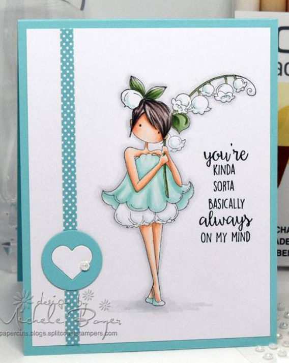 Stamping Bella - Cling Stamps - Tiny Townie Garden Girl Lily Of the Valley