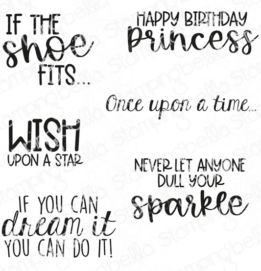 Stamping Bella - Cling Stamps - Princess Sentiment Set