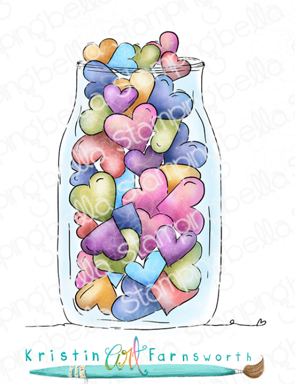 Stamping Bella - Cling Stamps - Jar Of Hearts