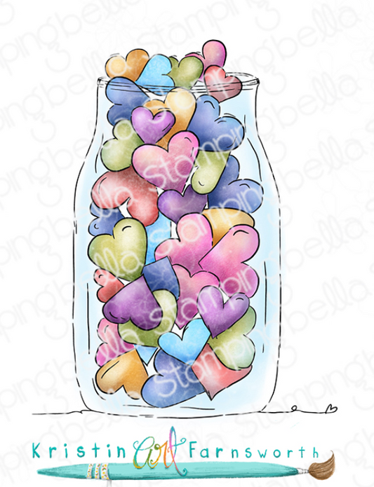 Stamping Bella - Cling Stamps - Jar Of Hearts