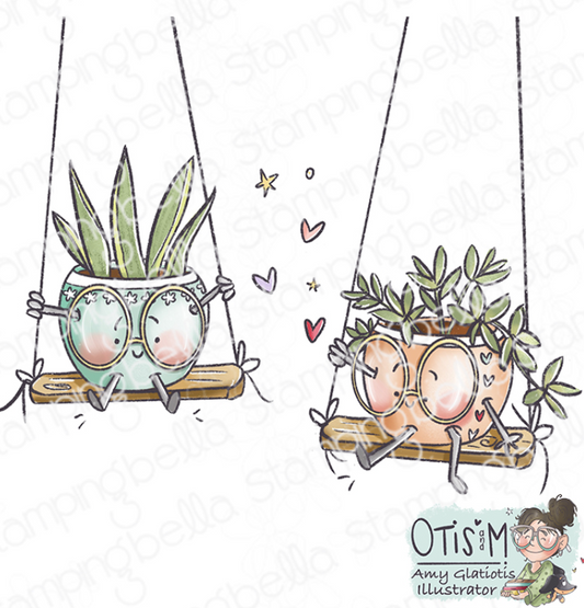 Stamping Bella - Cling Stamps - Spec-Tacular Swinging pots