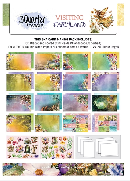 3 Quarter Designs - Visiting Fairyland 6x4 Card Pack