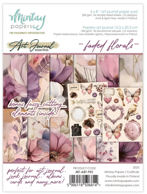 Mintay Papers - Art Journal Essentials - Faded Florals