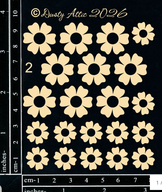Dusty Attic - Chipboard - Mini Blossoms #3