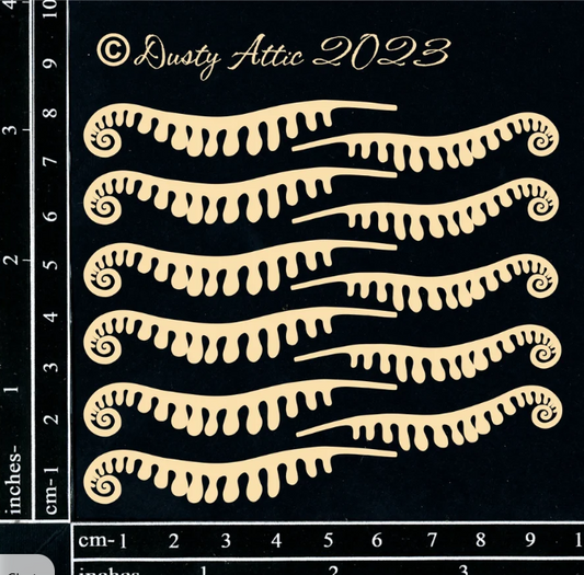 Dusty Attic - Chipboard - Mini Fern Fronds