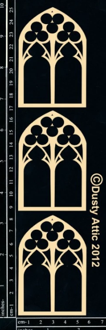 Dusty Attic - Chipboard - ATC Gothic Windows
