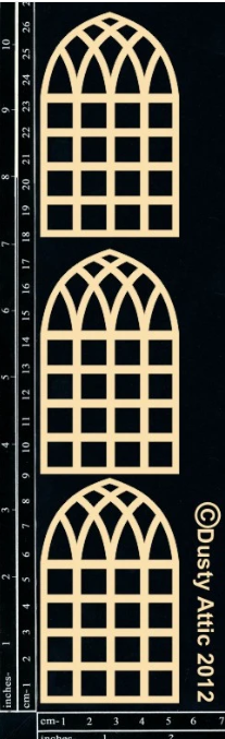 Dusty Attic - Chipboard - ATC Church Windows
