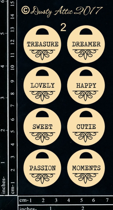 Dusty Attic - Chipboard - Word Tags #2