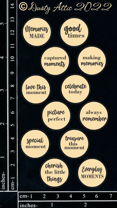 Dusty Attic - Chipboard - Word Disks #3