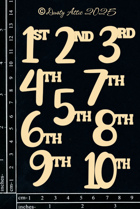 Dusty Attic - Chipboard - Celebration Numbers #1