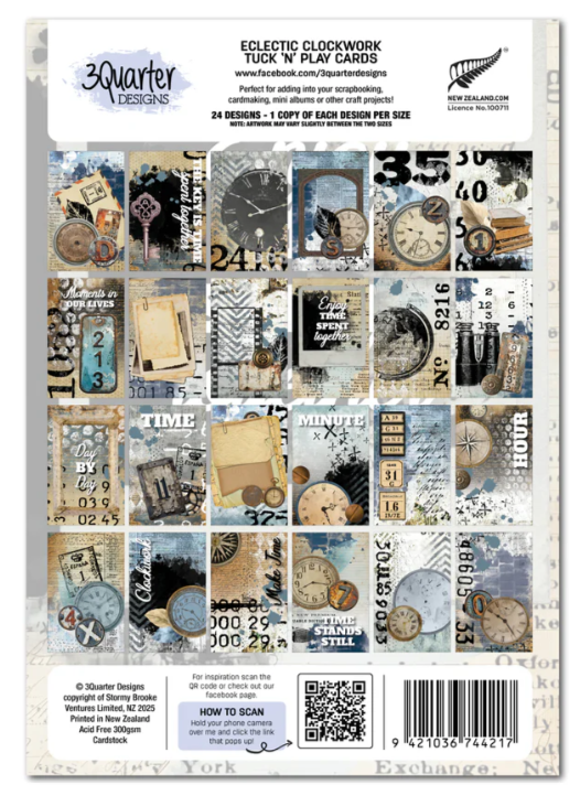3 Quarter Designs - Eclectic Clockwork Tuck 'n' Play Cards