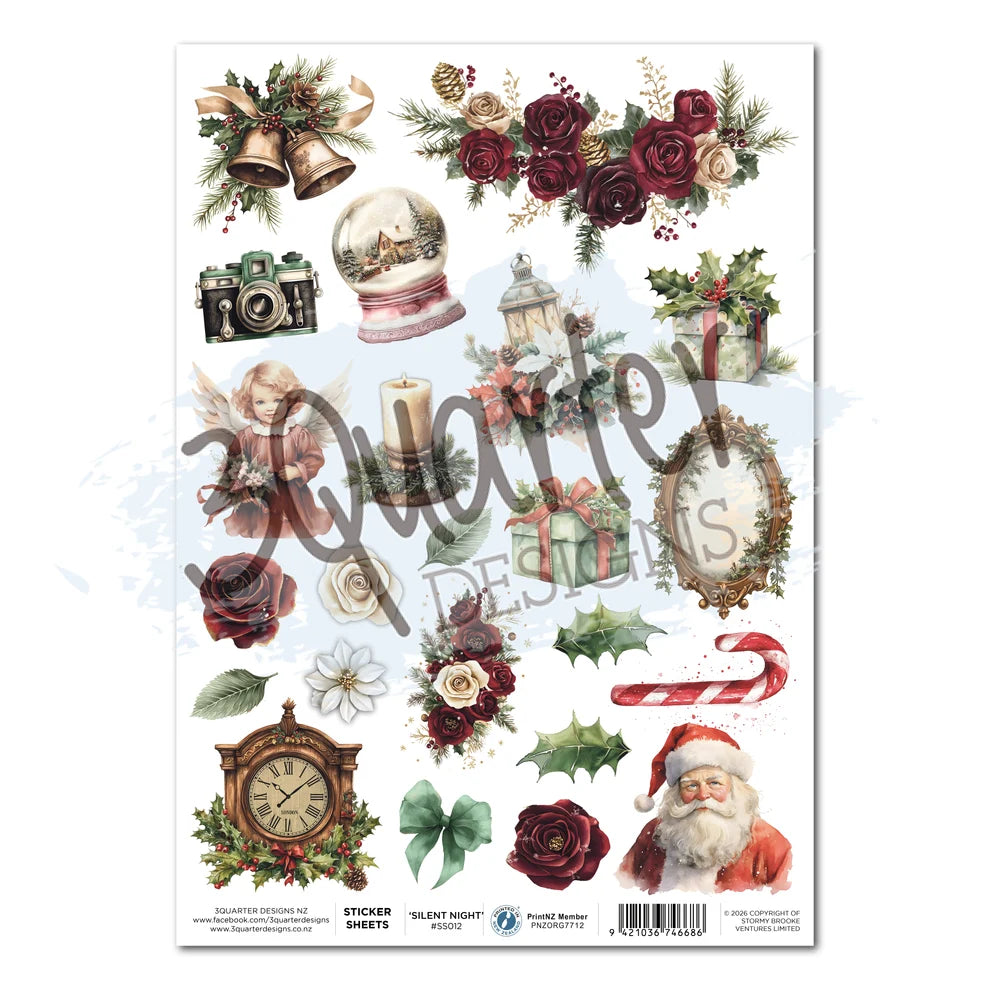 3 Quarter Designs -  Sticker Sheet  - Silent Night