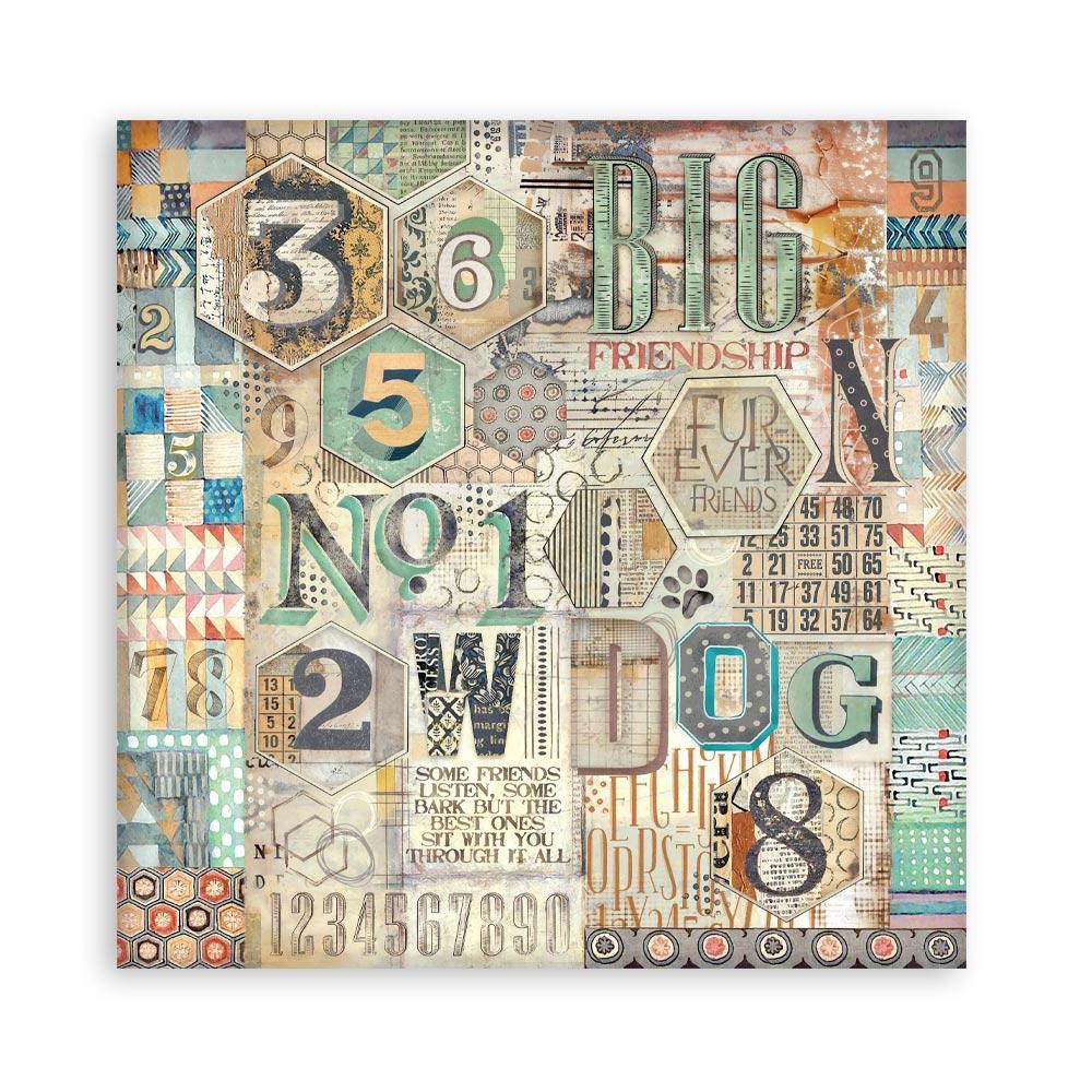 Stamperia - 8''x 8'' Double Sided Paper Pad - Backgrounds selection- Furry Friends