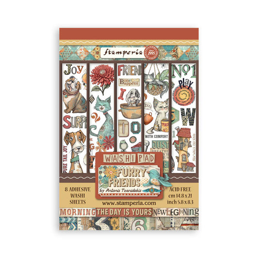 Stamperia - A5 Washi Pad Sheets - Furry Friends