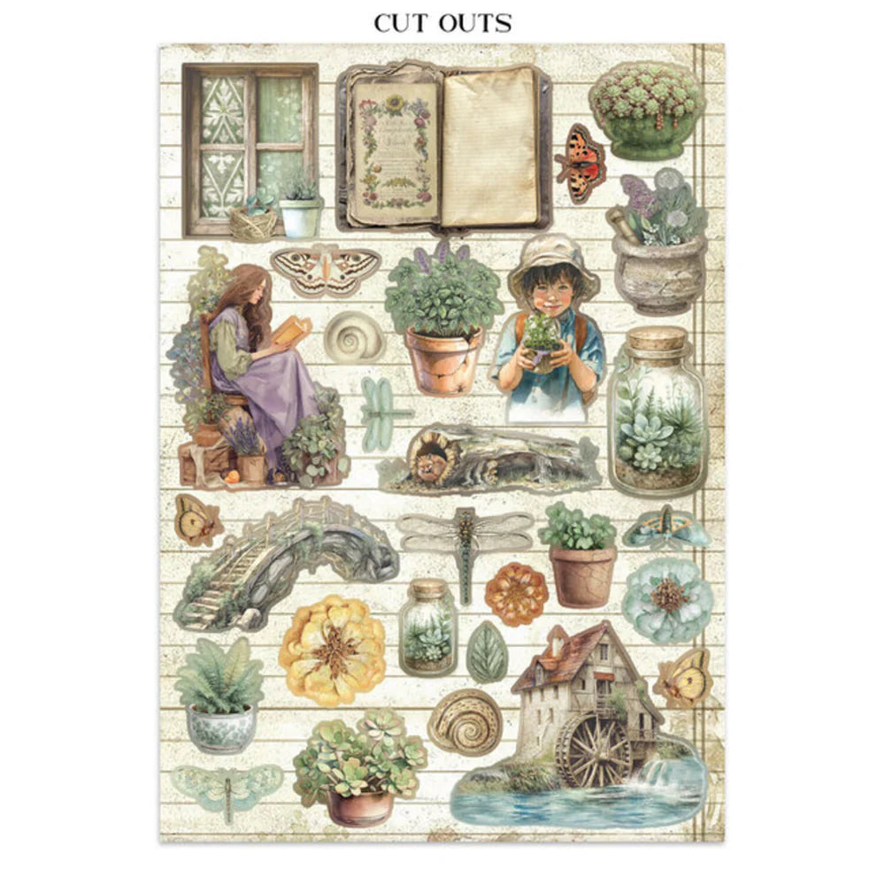 Stamperia Junk Journal Stickers, Cut-Outs & Backgrounds - Herbarium Silvae