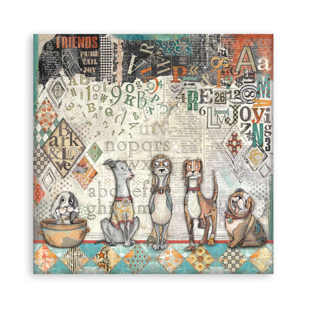 Stamperia - 8''x 8'' Double Sided Paper Pad - Furry Friends