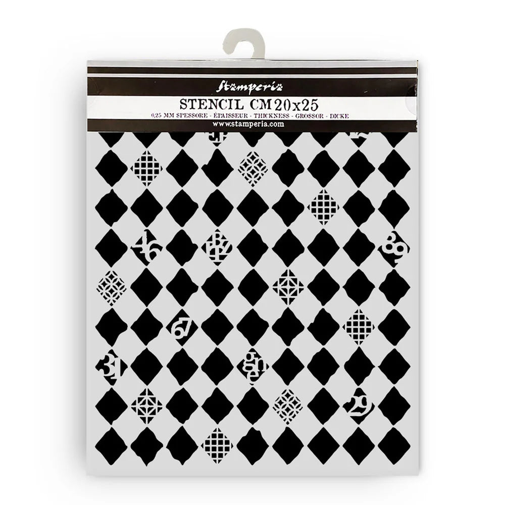 Stamperia- Stencil - Furry Friends Rhombus Pattern